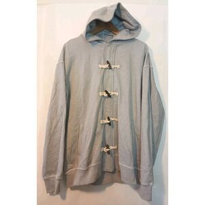 NEW PJ Mark Hoodie Jacket Mens 2XL Wood Toggle Buttons Gray Sweatshirt  A141